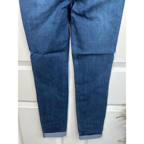 WORKSHOP Republic Jeans Size 12 Dark Blue High Rise Cuffed Skinny Ankle Stretch - Picture 7 of 10